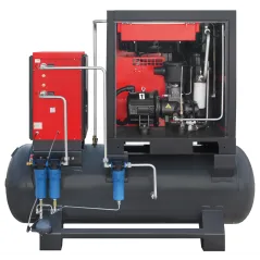 Sprężarka śrubowa ARROW II VSD 15 kW/500 720-1800 l/min. 10 Bar zestaw na zbiorniku poziomym 500L + osuszacz + filtry ISO 8573-1