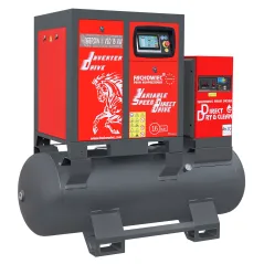 Sprężarka śrubowa ARROW II VSD 15 kW/500 420-1100 l/min. 16 Bar zestaw na zbiorniku poziomym 500L+ osuszacz + filtry ISO 8573-1 
