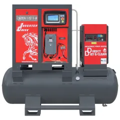 Sprężarka śrubowa ARROW II VSD 15 kW/500 420-1100 l/min. 16 Bar zestaw na zbiorniku poziomym 500L+ osuszacz + filtry ISO 8573-1 