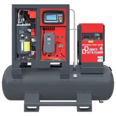 Sprężarka śrubowa ARROW II VSD 15 kW/500 420-1100 l/min. 16 Bar zestaw na zbiorniku poziomym 500L+ osuszacz + filtry ISO 8573-1 