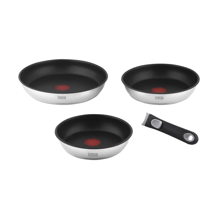 Zestaw patelni z odłączaną rączką 22cm , 24cm 28 cm TEESA FRYING PANS SINGLE HAND