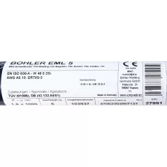 Bohler TIG drut spawalniczy pręt EML5/W2Si/ER70S-3 stal niskostopowa 1.6x1000/opk. 5kg (cena za 1kg)