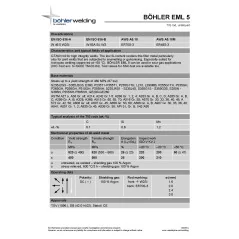 Bohler TIG drut spawalniczy pręt EML5/W2Si/ER70S-3 stal niskostopowa 1.6x1000/opk. 5kg (cena za 1kg)