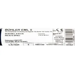 Bohler TIG drut spawalniczy pręt EML5/W2Si/ER70S-3 stal niskostopowa 2.4x1000/opk. 5kg (cena za 1kg)