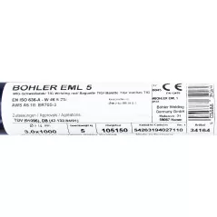 Bohler TIG drut spawalniczy pręt EML5/W2Si/ER70S-3 stal niskostopowa 3.0x1000/opk. 5kg (cena za 1kg)