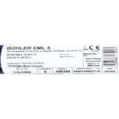 Bohler TIG drut spawalniczy pręt EML5/W2Si/ER70S-3 stal niskostopowa 3.0x1000/opk. 5kg (cena za 1kg)