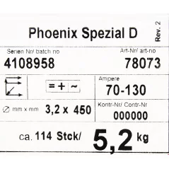 Bohler MMA elektroda spawalnicza zasadowa Phoenix SPEZIAL D 3.2x450/5.2paczka/20.8karton (cena za 1 paczkę)
