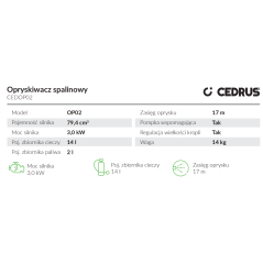 Opryskiwacz Spalinowy Cedrus CEDOP02 Skuteczne Opryskiwanie