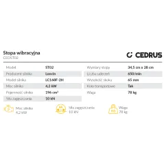 Stopa wibracyjna Cedrus CEDST02 – silnik Loncin 4,2 kW