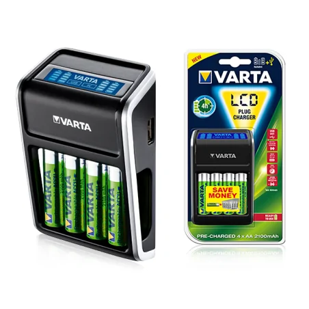 Ładowarka VARTA Plug LCD+4xAA2100mAh