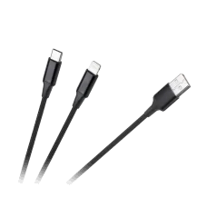 Kabel wtyk USB A - wtyk USB C/ wtyk lightningh (2w1) 1m