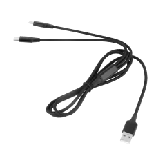 Kabel wtyk USB A - wtyk USB C/ wtyk lightningh (2w1) 1m