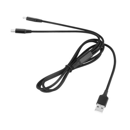 Kabel wtyk USB A - wtyk USB C/ wtyk lightningh (2w1) 1m