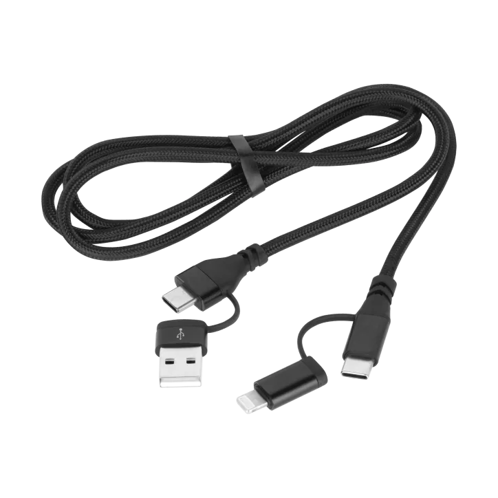 Kabel wtyk USB A/C - wtyk USB C/lightning (2+2) 1m