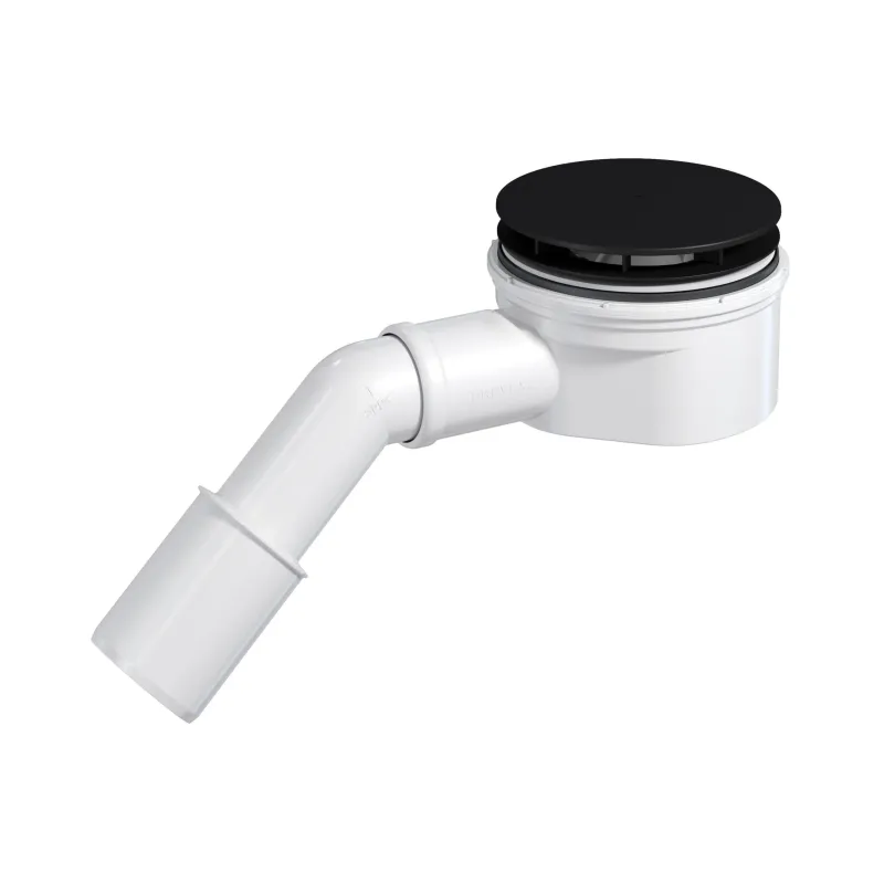 Syfon brodzikowy DN90, niski ABS czarny front