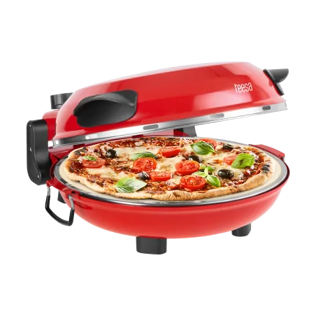 Piec do pizzy TEESA SUPREME + , 1200 W, 32 cm , okienko , wyjmowany kamień, sterowanie dwiema grzałkami