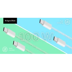 Kabel USB C 100 W 1 m niebieski Kruger&amp;Matz Basic – szybka ładowanie!