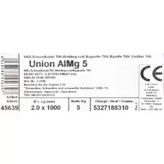 Bohler TIG drut spawalniczy pręt AlMg5 5356 aluminium 2.0x1000/opk. 5kg (cena za 1kg)