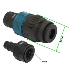 Wąż spiralny przewód PU - poliuretan 12x8mm 5m bezpieczne szybkozłącze