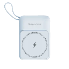 POWER BANK indukcyjny Kruger&amp;Matz 10000 mAh Mag Safe niebieski – szybko ładuj!