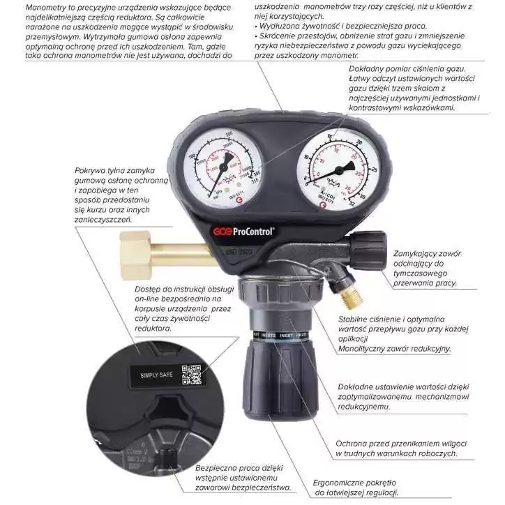 GCE PROCONTROL REDUKTOR AR/CO2 2 X ZEGAR GCE PROCONTROL REDUKTOR AR/CO2 2 X ZEGAR