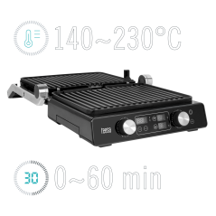Grill elektryczny TEESA , panini grill , opiekacz, 3 pozycje , wyjmowane wkłady, 2000W
