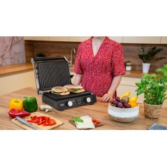 Grill elektryczny TEESA , panini grill , opiekacz, 3 pozycje , wyjmowane wkłady, 2000W