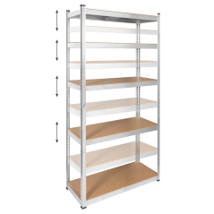 Regał metalowy magazynowy 180x90x40 srebrny Rebel