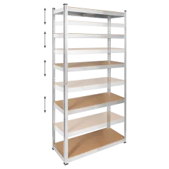 Regał metalowy magazynowy 180x90x40 srebrny Rebel