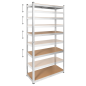 Regał metalowy magazynowy 180x90x40 srebrny Rebel