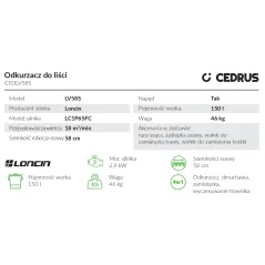 Cedrus CEDLV58S 4-in-1 Petrol Garden Vacuum, 135L, 580mm