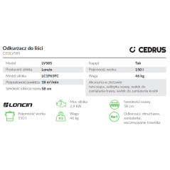 Odkurzacz czy grabie do liści Cedrus CEDLV58S 4w1
