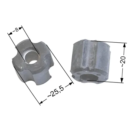 Tuleja wałka napędu 25,5 mm / 8 mm CGWLBCBCSPS wykaszarki marketowe