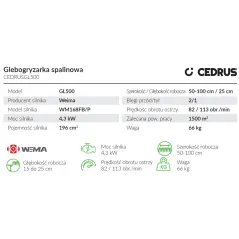 Glebogryzarka Cedrus CEDRUSGL500 - Efektywne rozdrabianie