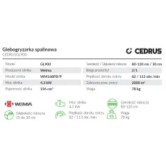 Glebogryzarka Cedrus CEDRUSGL900 - Solidność i wydajność