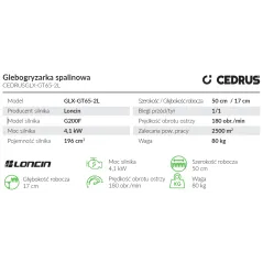 Glebogryzarka Cedrus CEDRUSGLX-GT65-2L - Skuteczne