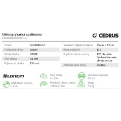 Glebogryzarka Cedrus CEDRUSGL03PRO-LC do ogrodu