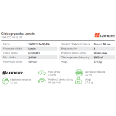Glebogryzarka Loncin 1WG2.2-36FQ-DA - Najlepsza oferta