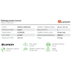 Glebogryzarka Loncin 1WG2.2-36FQ-DA - Najlepsza oferta