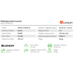 Glebogryzarka Loncin 1WG3.4-60FQ-D do ogrodu