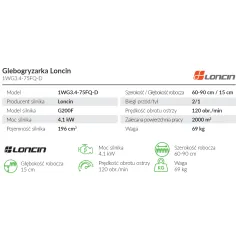 Glebogryzarka Loncin 1WG3.4-75FQ-D do ogrodu działkowca