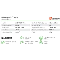 Glebogryzarka Loncin 1WG6.8-144FC-Z do efektywnej uprawy ziemi