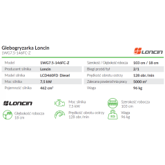 Glebogryzarka Loncin 1WG7.5-146FC-Z do ogrodu