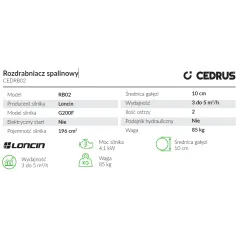 Rozdrabniacz do gałęzi Cedrus CEDRB02 - Wydajność i jakość