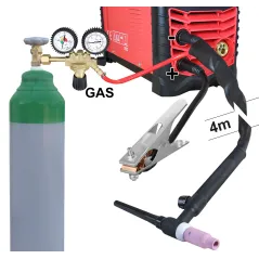 Uchwyt spawalniczy TIG17V TWINMIG2 TIG 4M z zaworem gazu w rękojeści.