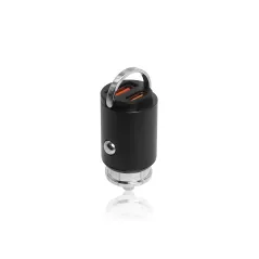 Ładowarka samochodowa 30W CZARNA PD3.0+QC4.0