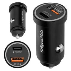 Ładowarka samochodowa 38W Kruger&Matz z funkcjami Power Dedlivery oraz Quick Charge