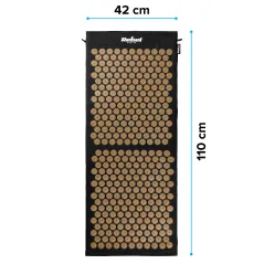 Mata zdrowotna ECO z kolcami do akupresury z poduszką, 110x42cm, XL, szare kolce, Rebel Active