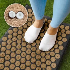 Mata zdrowotna ECO z kolcami do akupresury z poduszką, 110x42cm, XL, szare kolce, Rebel Active