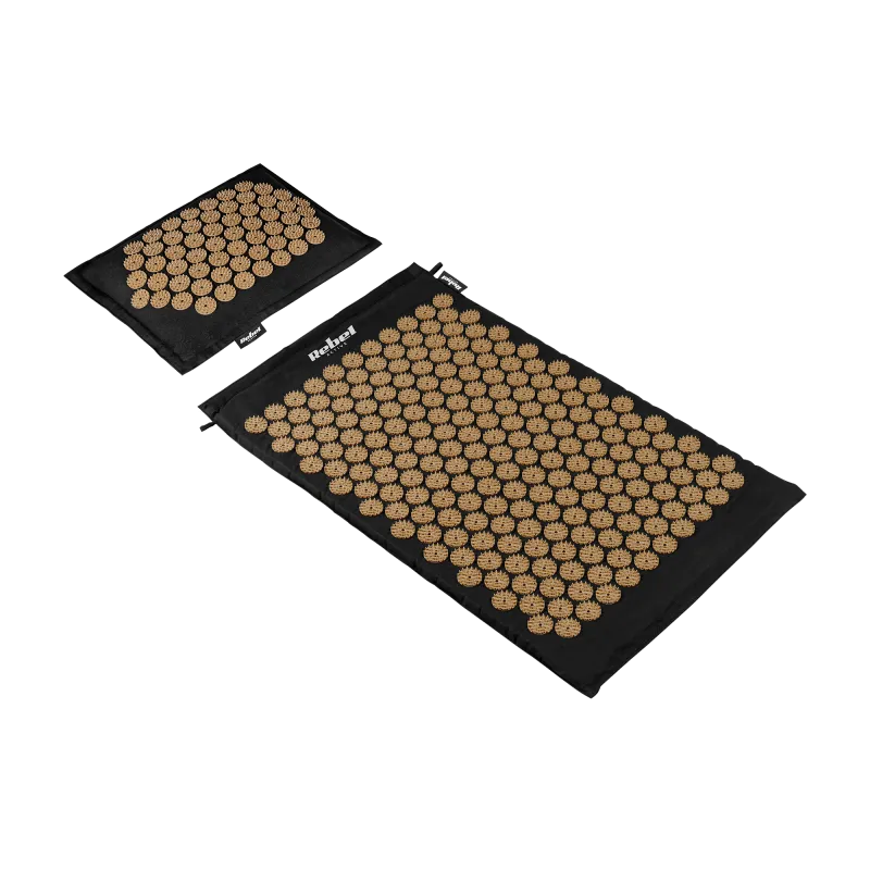 Mata zdrowotna ECO z kolcami do akupresury z poduszką, 72x42cm, złote kolce, Rebel Active Mata zdrowotna ECO z kolcami do akupresury z poduszką, 72x42cm, złote kolce, Rebel Active